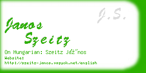 janos szeitz business card